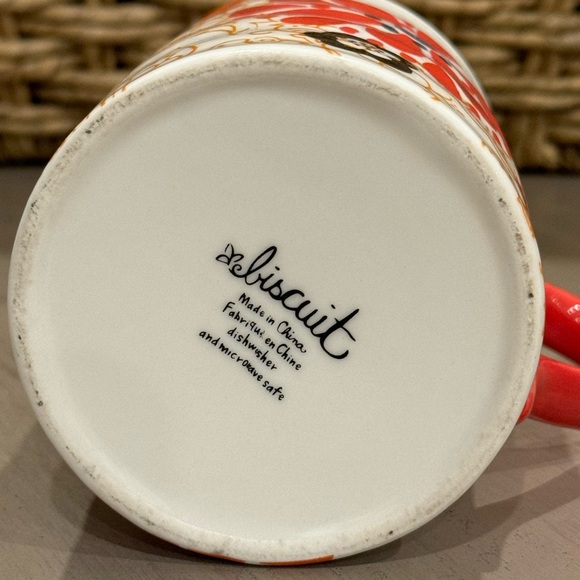 Anthropologie Biscuit Red/Orange Floral  Mug- Floral 🌹🌺 💐 - Picture 5 of 5